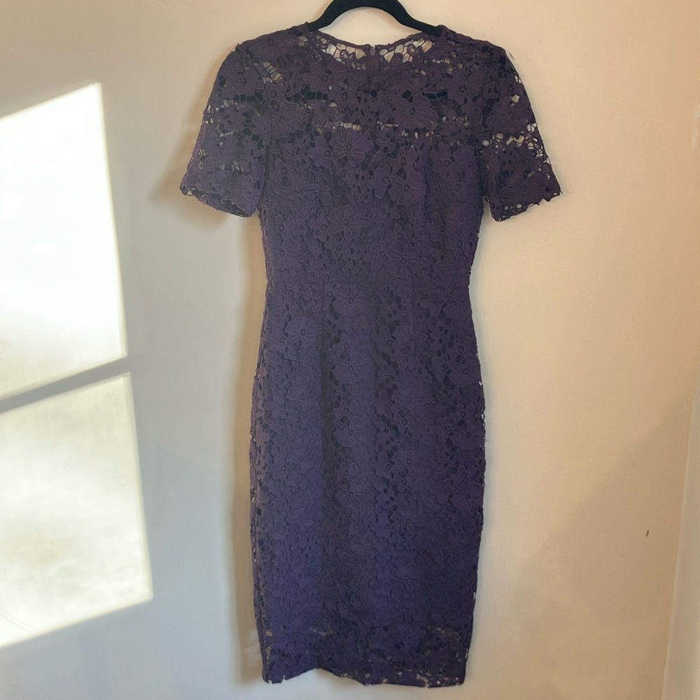 Purple Lace Midi Dress